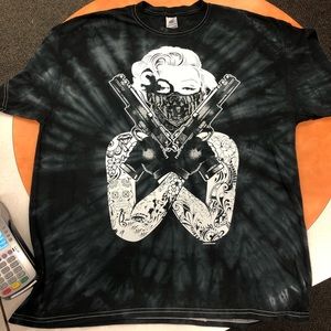 🔥Custom Black Tie Dye Marilyn Monroe T Shirt!! XL